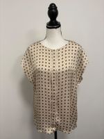 C`est Paris Kurzarm Bluse beige gemustert 38 Shirt